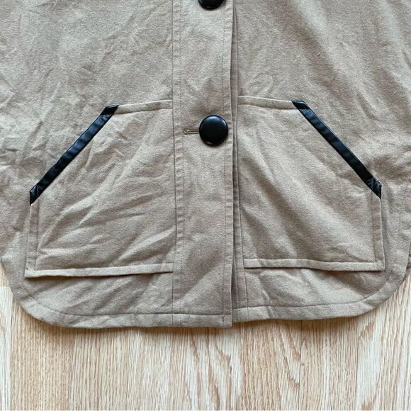 Halogen Wool Camel Brown Poncho - Size: S/M - Picture 4 of 7